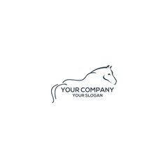 simple line of horse logo design