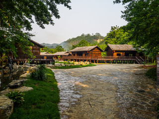 Obraz premium DuoYiHe river near LuoPing in Yunnan province China.