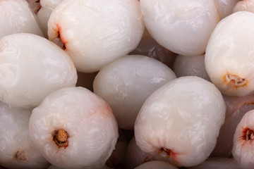 pink fresh peeled  lychee background