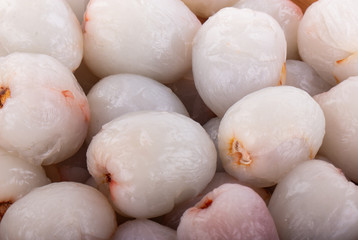 pink fresh peeled  lychee background
