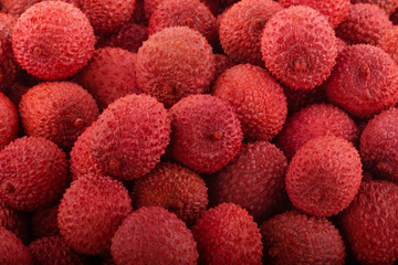 pink fresh lychees beautiful background