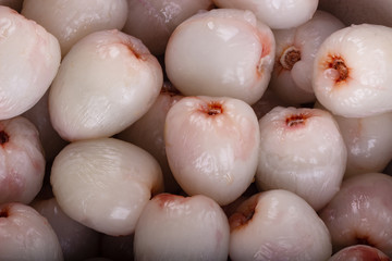 pink fresh peeled  lychee background