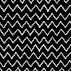 Abstract seamless pattern with white zigzag lines on black background