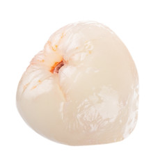 shelled lychee isolated on white background