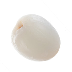 single fresh peeled  lichee isolated on white background