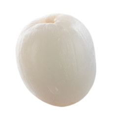 single fresh peeled  lichee isolated on white background