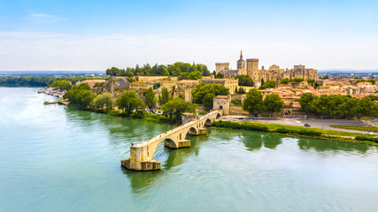 Fototapeta na wymiar Saint Benezet bridge in Avignon in a beautiful summer day, France