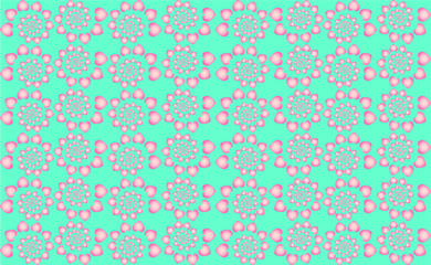 Background seamless pattern made of geometric spiral heart pattern. Vector illustration