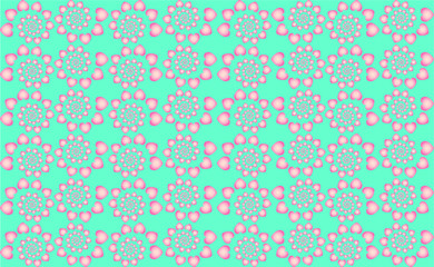 Background seamless pattern made of geometric spiral heart pattern. Vector illustration