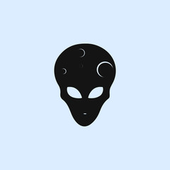 alien head icon. elements of space icon. signs, symbols collection, simple icon for websites, web design, mobile app