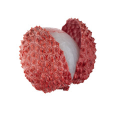 single lychee isolated on white background