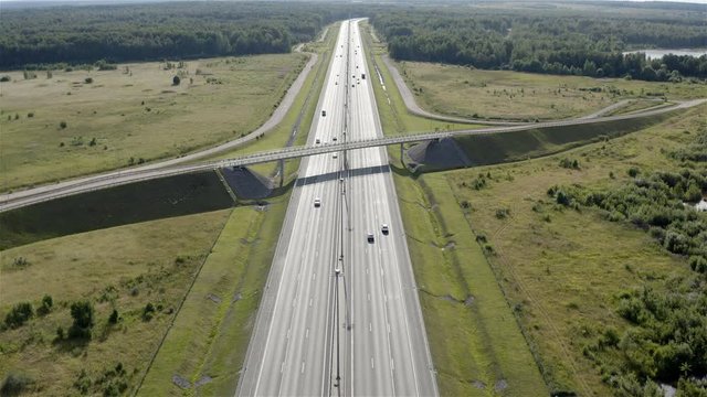 six-lane motorway for high-speed traffic.