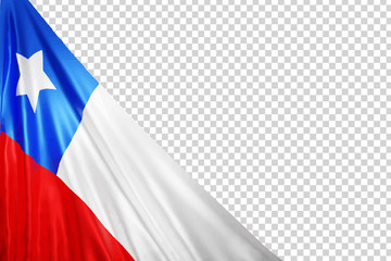 Vector realistic isolated Chile Flag for Independence Day for template decoration and invitation covering on the transparent background.