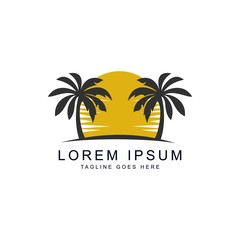 Obraz premium coconut tree logo template
