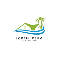 home and leaf logo template