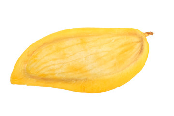 half mango isolated on white background