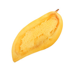 half mango isolated on white background