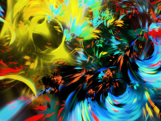 abstract chaotic fractal background 3D rendering illustration