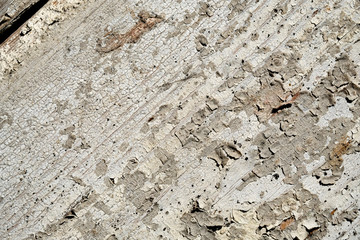 Old peeling paint on a wooden surface. retro wall background.