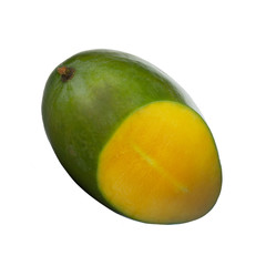 green mango isolated on white background