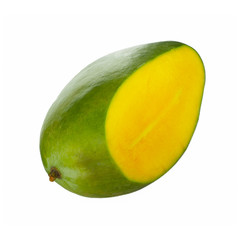 green mango isolated on white background