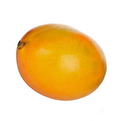 single fresh orange mango isolated on white background