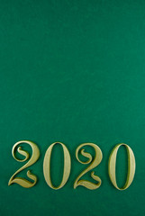 Christmas, New Year's green background. 2020 new year