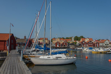 View over the harbour of the town Öregrund in the archipelago north of Stockholm