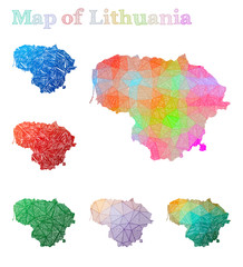 Hand-drawn map of Lithuania. Colorful country shape. Sketchy Lithuania maps collection. Vector illustration.