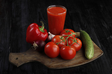 heap  of vegetables on wooden background