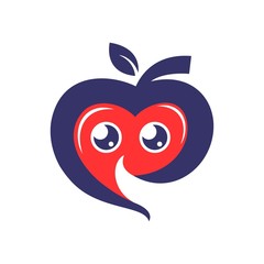 apple with emoticons logo template