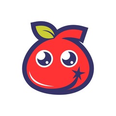 Obraz premium apple with emoticons logo template
