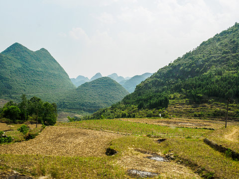 Mountain landscape near the City of Luoping (Yunnan Province - China).