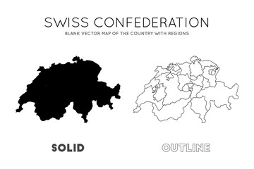 Fototapeta na wymiar Switzerland map. Blank vector map of the Country with regions. Borders of Switzerland for your infographic. Vector illustration.