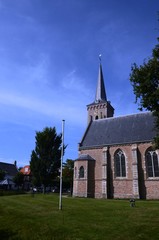 Fototapeta na wymiar Église Saint-Adrien de Dreischor (Zélande- Pays-Bas)