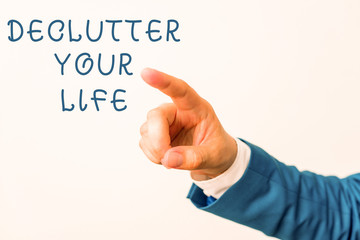 Word writing text De Clutter Your Life. Business photo showcasing remove unnecessary items from...