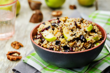 Eggplant quinoa apples dried cranberry salad - Powered by Adobe