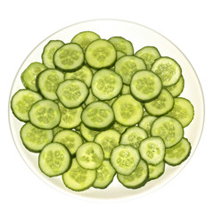 heap of ring  cucumber isolated on white background