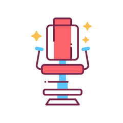 Hairdresser's chair color line icon. Furniture for beauty salon. Pictogram for web page, mobile app, promo.