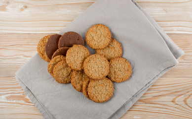 Thin Oatmeal Cookies, Healthy Cereal Crackers with Chocolate