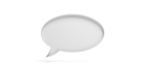 Talk balloon empty isolated against white background. 3d illustration