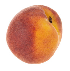 single fresh peach isolated on white background