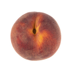 single fresh peach isolated on white background