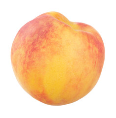 single fresh peach isolated on white background