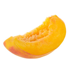 Fototapeta na wymiar slice fresh peach isolated on white background