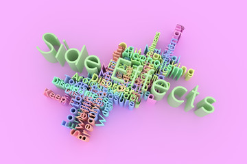 Side Effects, health, lifestyle keyword words cloud. For graphic design, texture or background. 3D rendering.