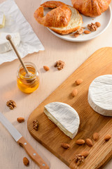 Camembert cheese, almonds, walnuts