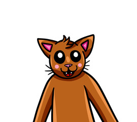 Cute Stylized Brown Cat