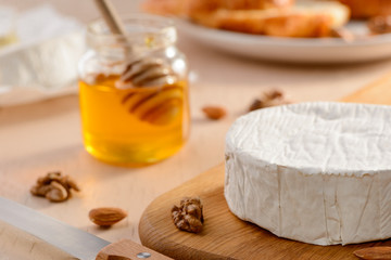 Whole brie cream cheese, nuts