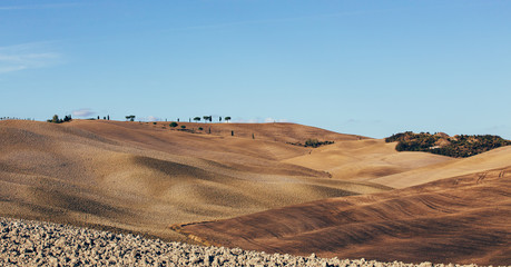 Beautiful Tuscan hills is autumn.